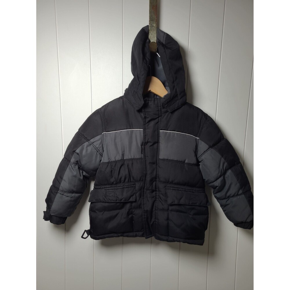 Old Navy Boys Hooded Puffer Coat Fleece Fluffy Snow Fall Winter Sz XS 5 Black